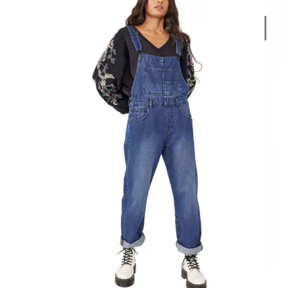 Free People Ziggy Overalls-Inky Indigo